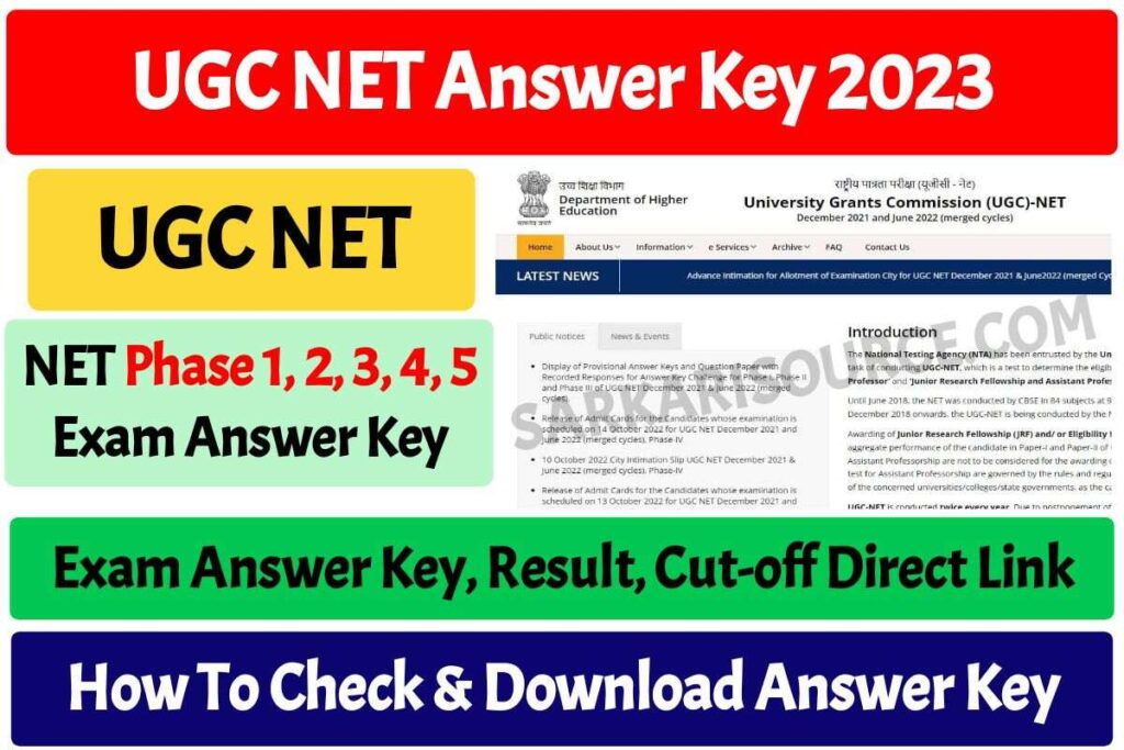 Ugc Net Answer Key 2023 Phase 1 2 3 4 5 Exam Answer Key Result Cut Off Download 5032