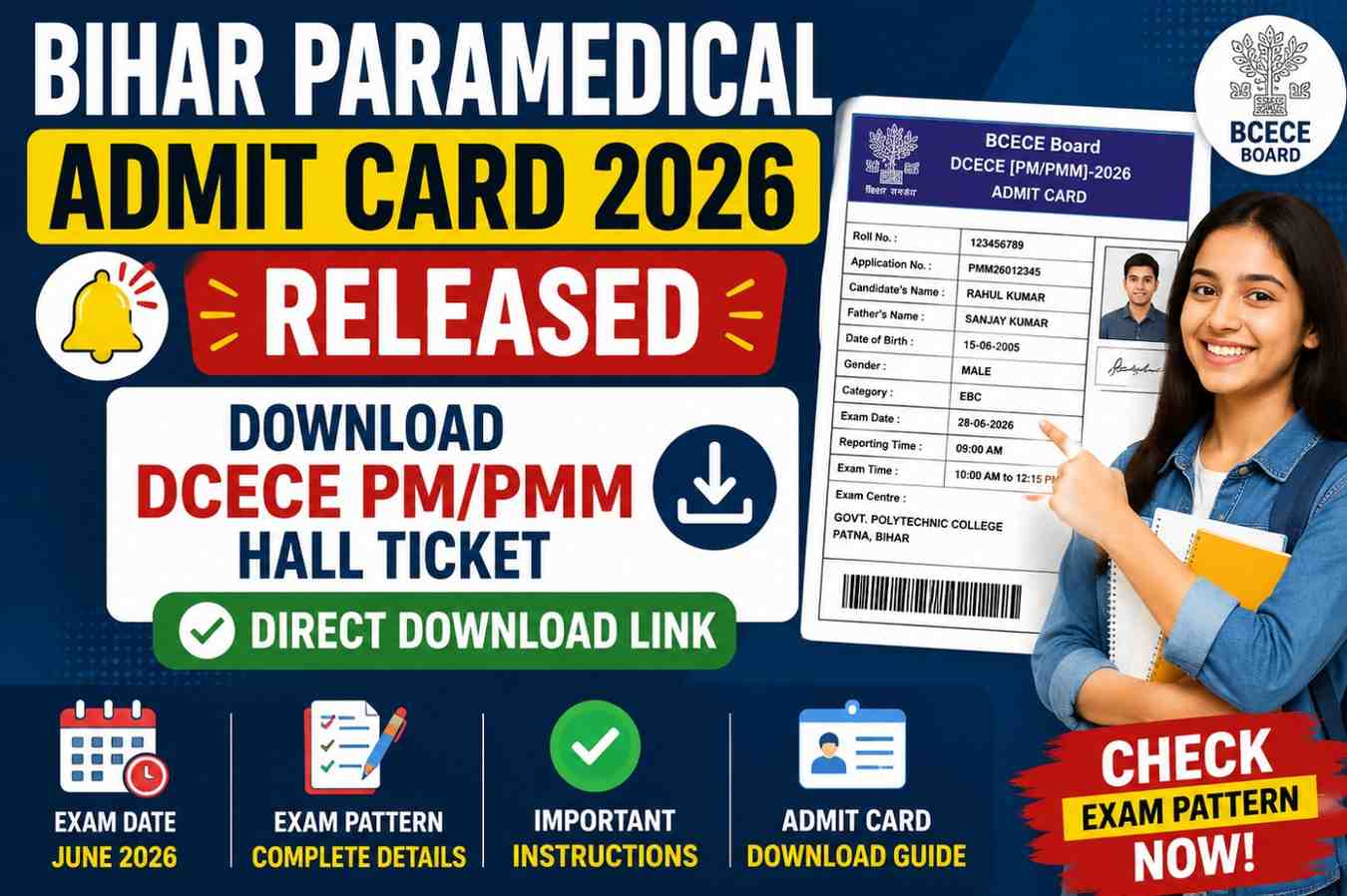 Bihar Paramedical Admit Card 2026