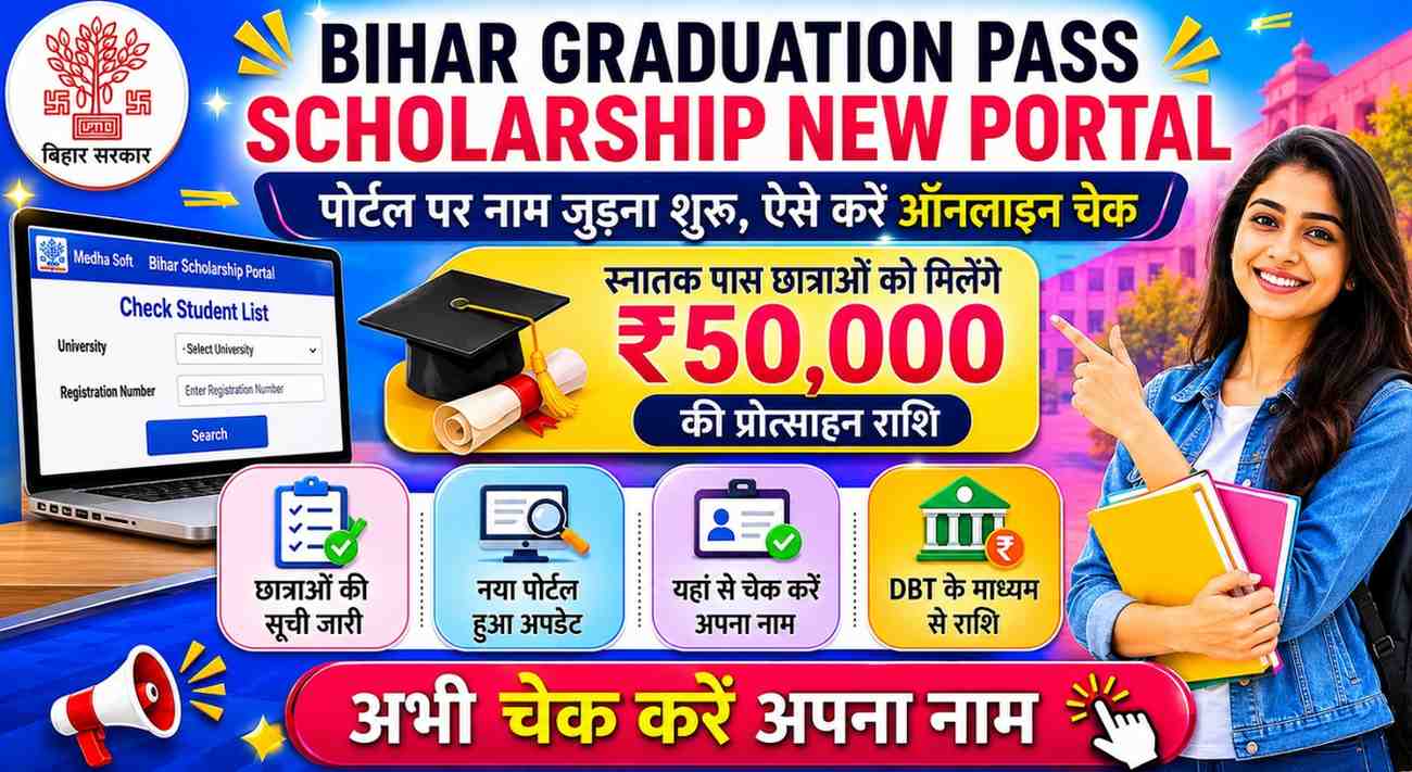 Bihar Graduation Pass Scholarship New Portal