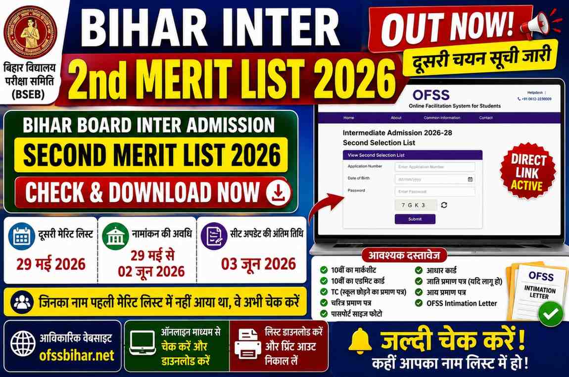 Bihar Board Inter 2nd Merit List 2026