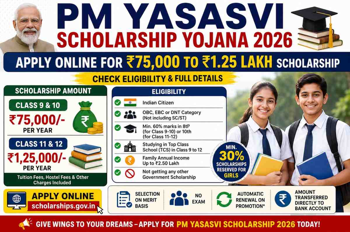 PM YASASVI Scholarship Yojana 2026