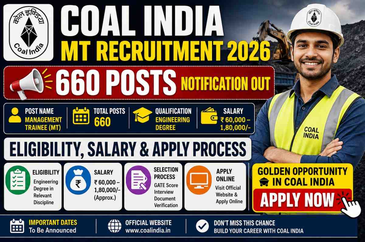 Coal India CIL Management Trainee Vacancy 2026