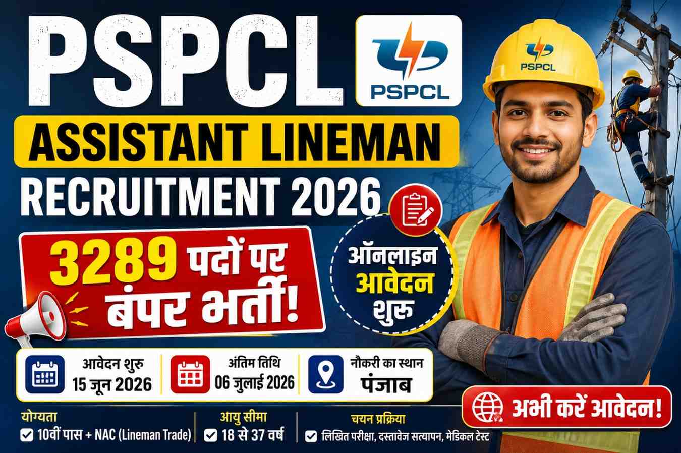 PSPCL assistant lineman recruitment 2026