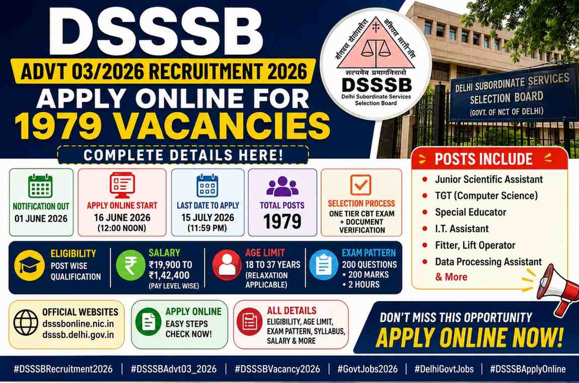 DSSSB Advt 03/2026 Recruitment 2026