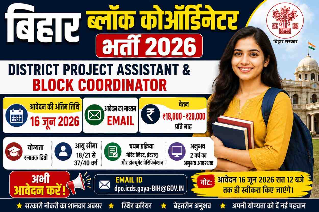 Bihar Block Coordinator Vacancy 2026