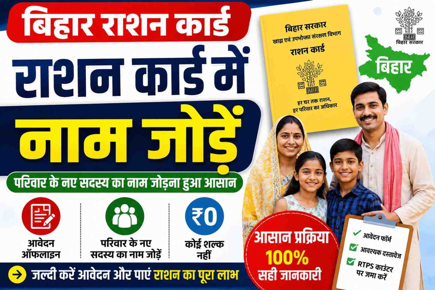 Bihar Ration Card Add Family Member