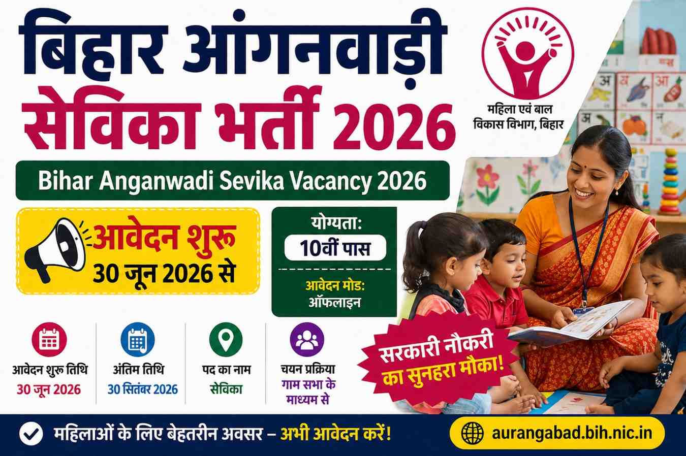 Bihar Anganwadi Sevika Vacancy 2026