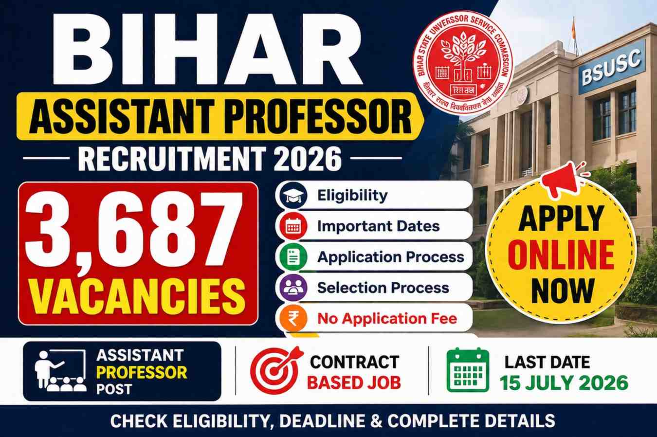 Bihar Assistant Professor Recruitment 2026