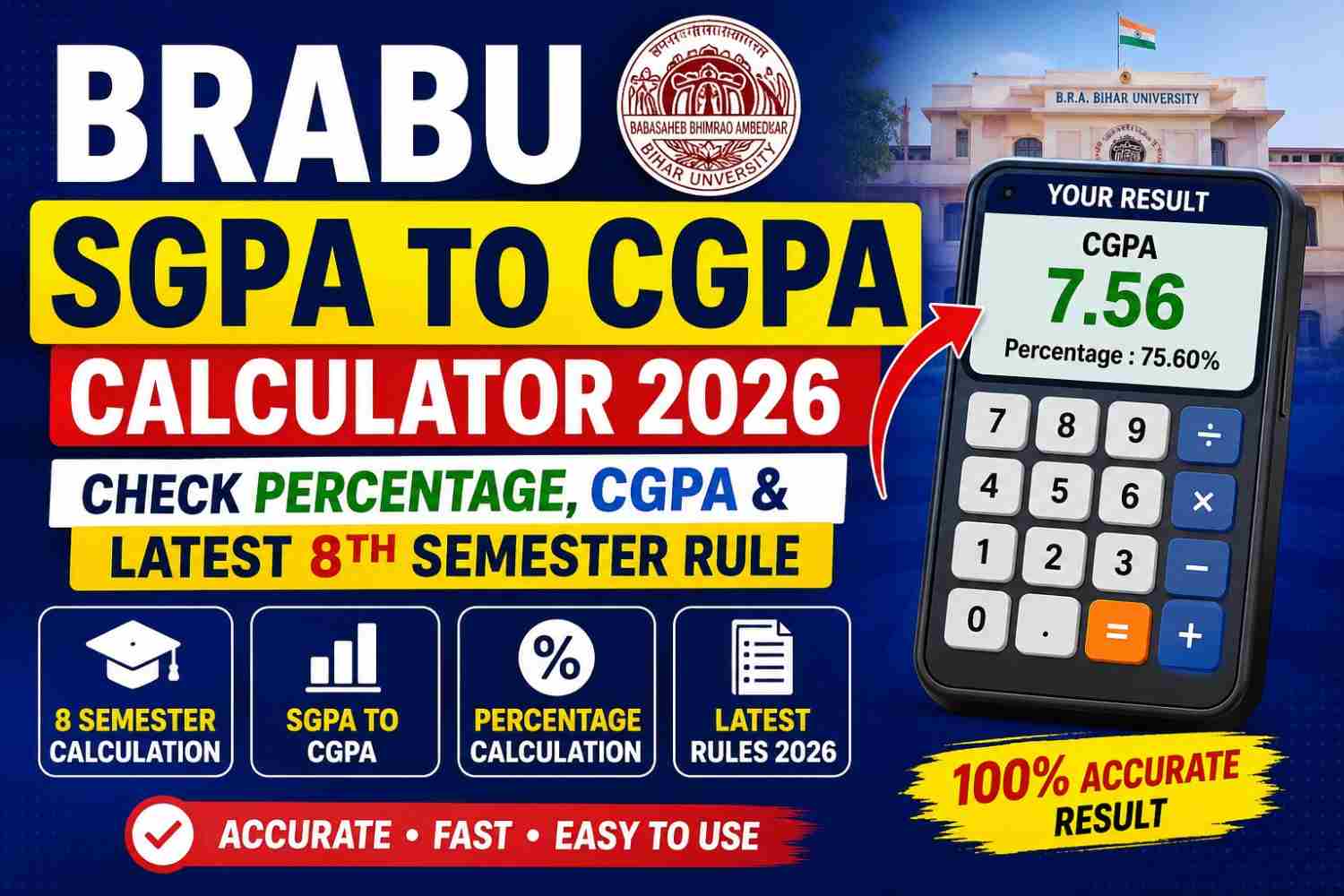 BRABU SGPA to CGPA Calculator 2026
