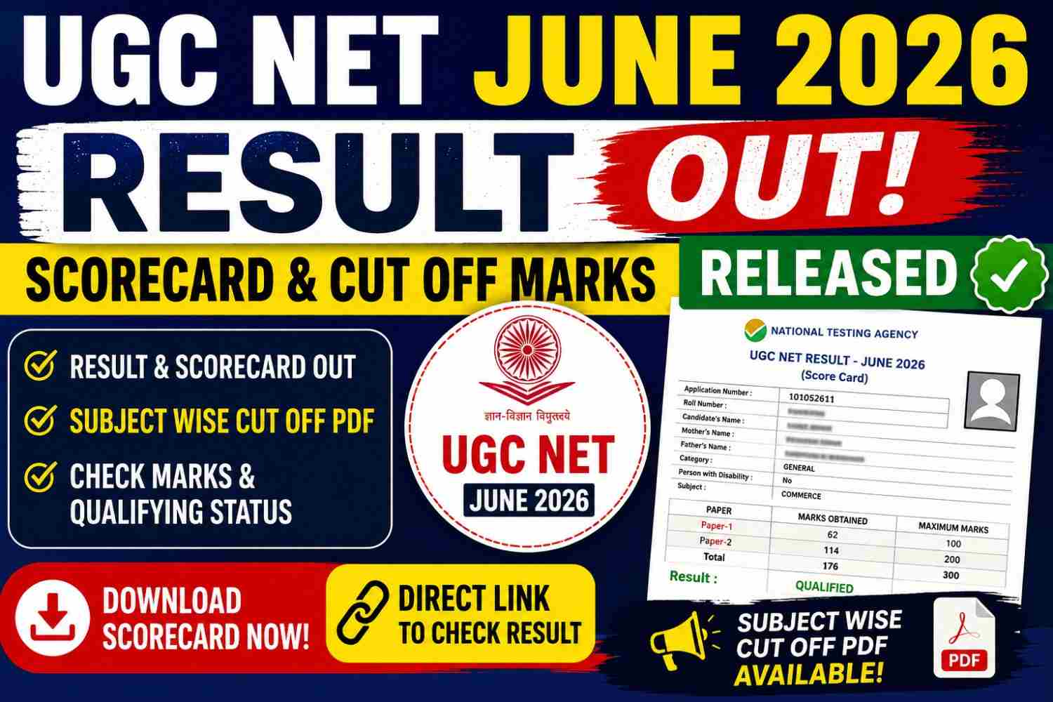 UGC NET June Exam 2026 Result