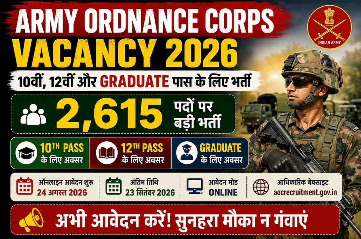 Army Ordnance Corps Vacancy 2026